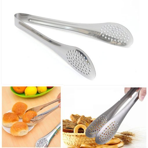 Multipurpose Stainless Steel Tong with Mesh Holes Small Size (17cm) (GE)