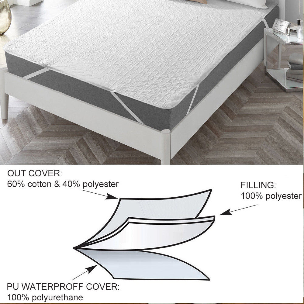 Quilted Waterproof Mattress Protector Sheet With Elastic Corner