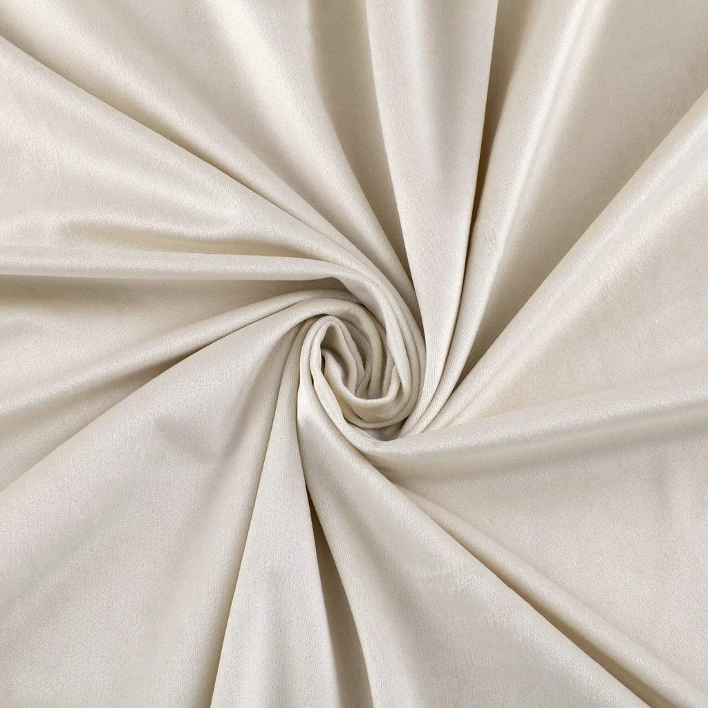 Pair of Laser Cutwork Versace Velvet Curtains Off-White on Brown With Tie Belts