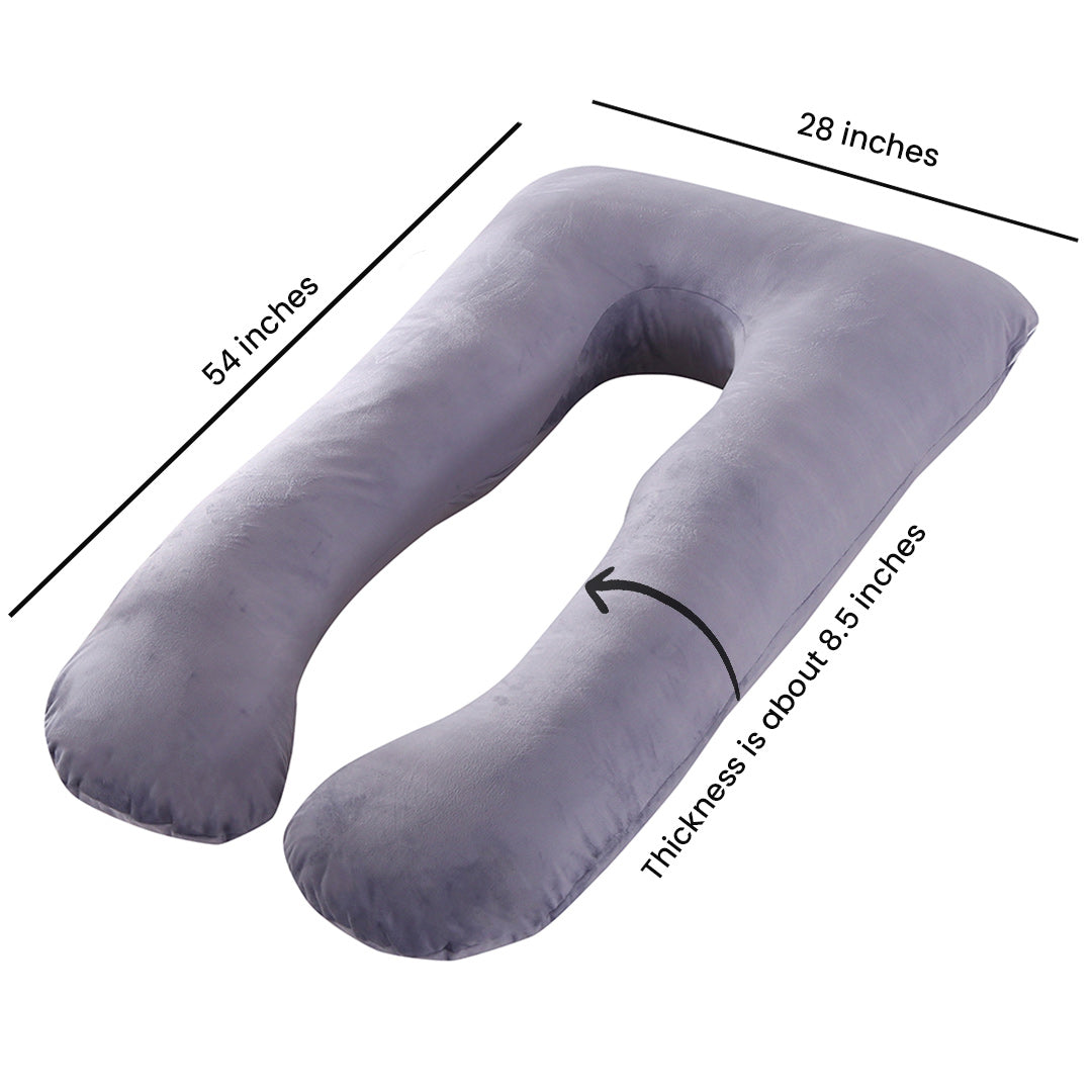 Pregnancy Support Pillow / U- Shape Maternity Pillow / Sleeping Support Pillow In Grey Color