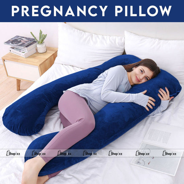 Pregnancy Support Pillow / U- Shape Maternity Pillow / Sleeping Support Pillow In Royal Blue Color