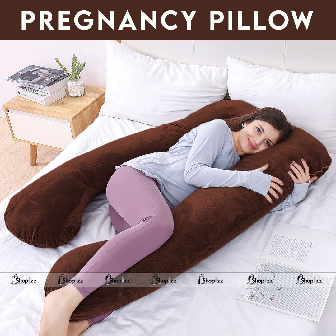 Pregnancy Support Pillow / U- Shape Maternity Pillow / Sleeping Support Pillow In Brown Color