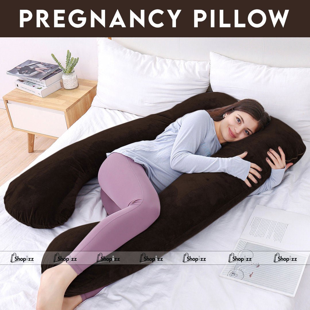 Pregnancy Support Pillow / U- Shape Maternity Pillow / Sleeping Support Pillow In Chocolate Color
