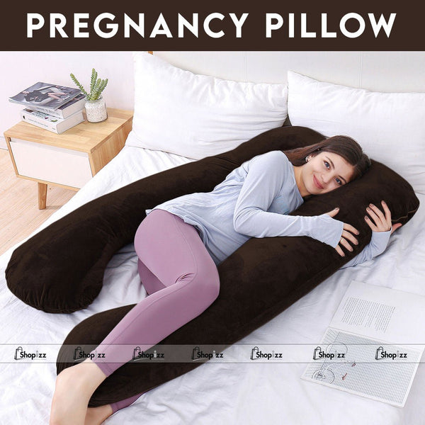 Pregnancy Support Pillow / U- Shape Maternity Pillow / Sleeping Support Pillow In Chocolate Color