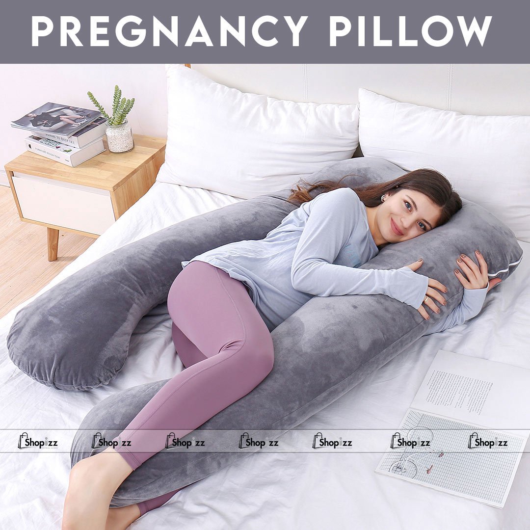 Pregnancy Support Pillow / U- Shape Maternity Pillow / Sleeping Support Pillow In Grey Color