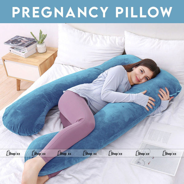 Pregnancy Support Pillow / U- Shape Maternity Pillow / Sleeping Support Pillow In Light Blue Color
