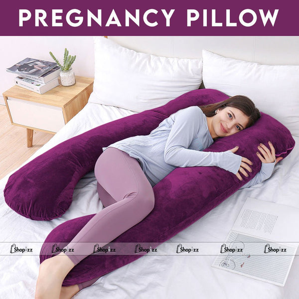 Pregnancy Support Pillow / U- Shape Maternity Pillow / Sleeping Support Pillow In Purple Color